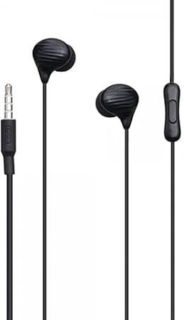 XO EP16 Wired Earbuds with Microphone, High-Quality Sound In-Ear Headphones, Black