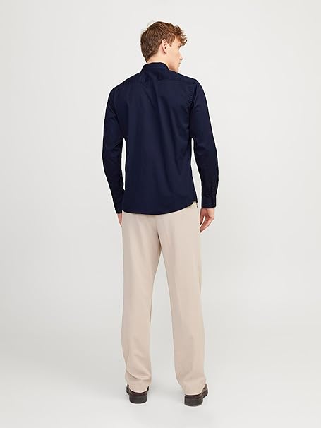 JACK & JONES Men’s Long Sleeve Shirt Navy