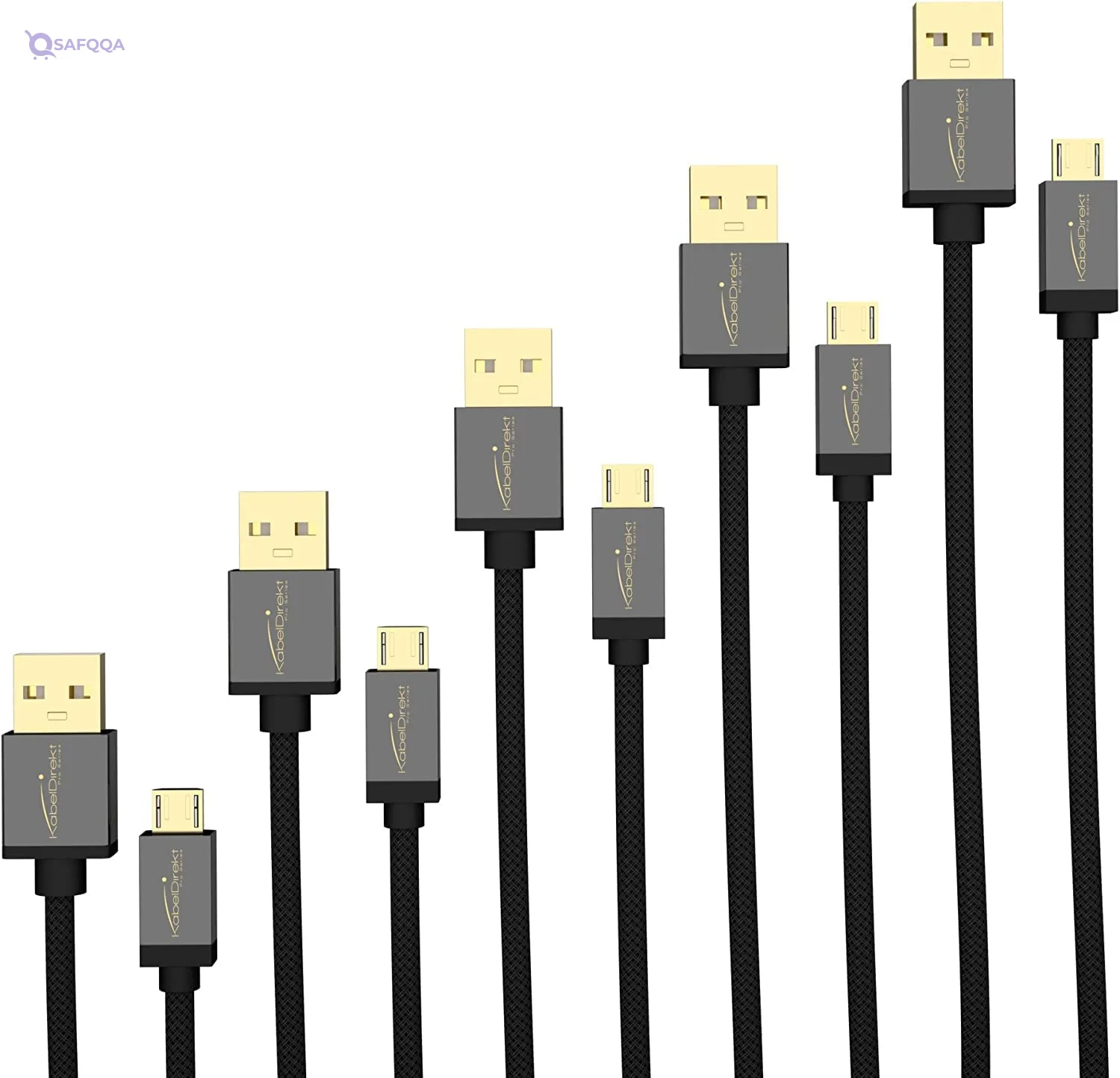 كابل Micro USB PRO من KabelDirekt – عبوة 5 كابلات، 1.5 متر