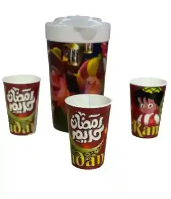 Generic Ramadan Pitcher with 3 Cups  Elegant Serving Set for Drinks & Gatherings