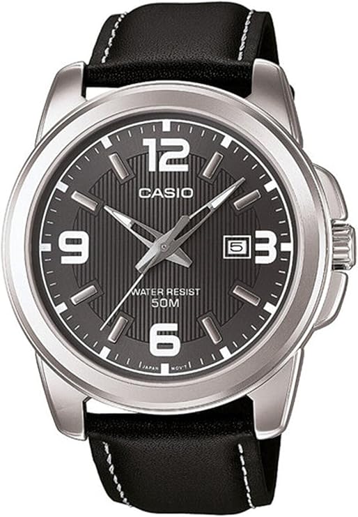 Casio Men Analog Watch Leather Band MTP-1314L-8AVDF Black