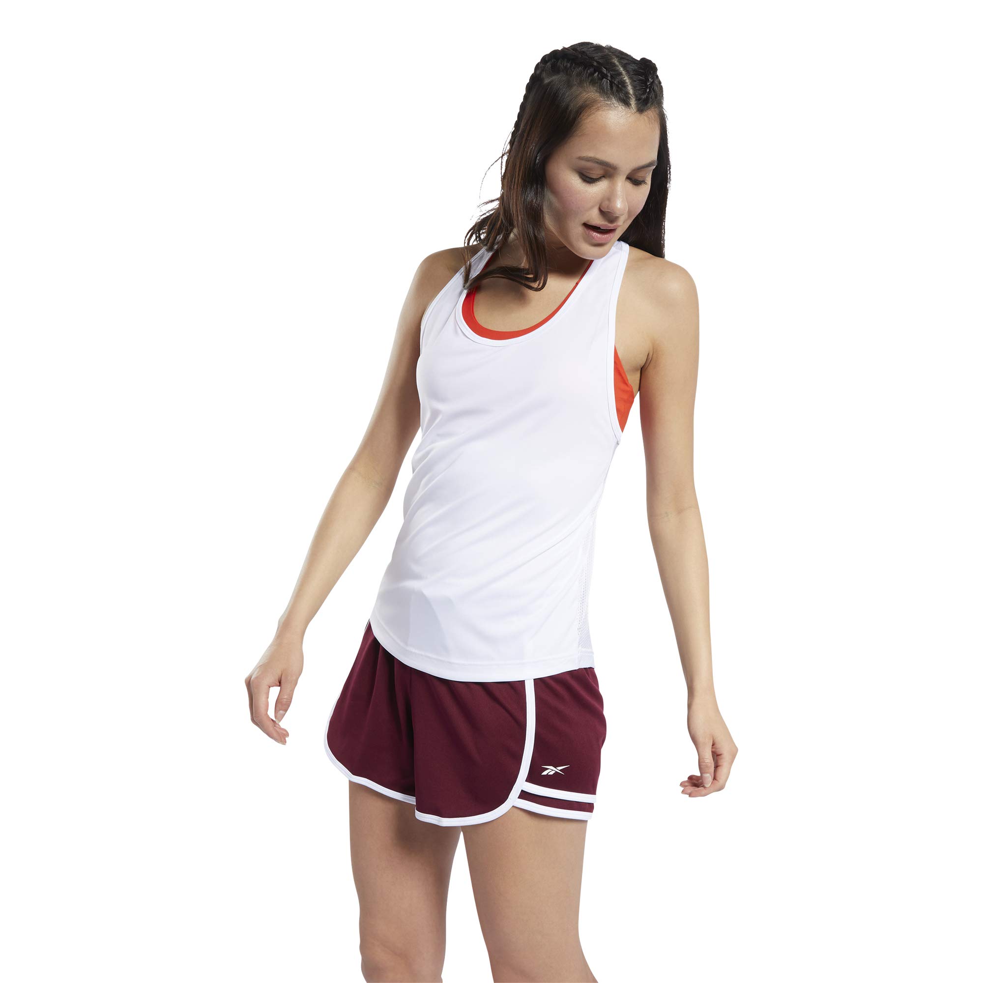 Reebok Women Mesh Back Tank Top Quick Dry Sleeveless Workout Top Breathable Moisture Wicking Gym Training Running Vest