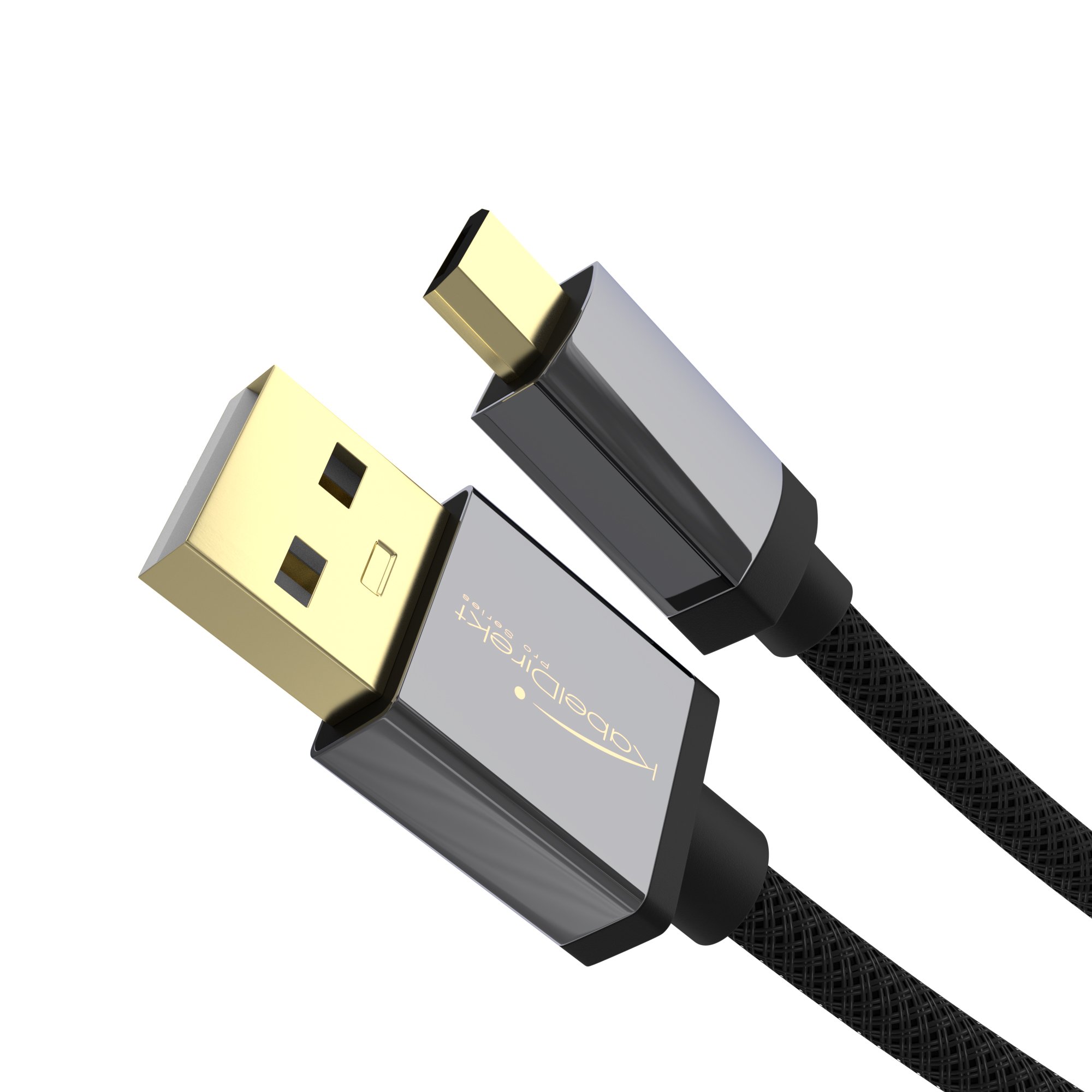 KabelDirekt 1m Micro USB Cable USB 2.0 Sync & Charge Nylon PRO Series