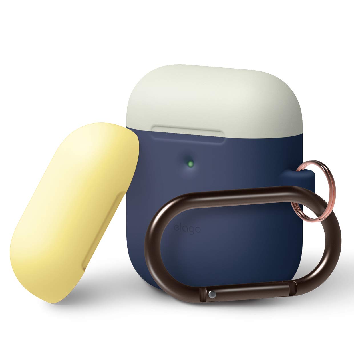 Elago Duo Hang Case for AirPods 1 and 2 Jean Indigo Protective Silicone Cover with Keychain Shockproof Anti Scratch Case