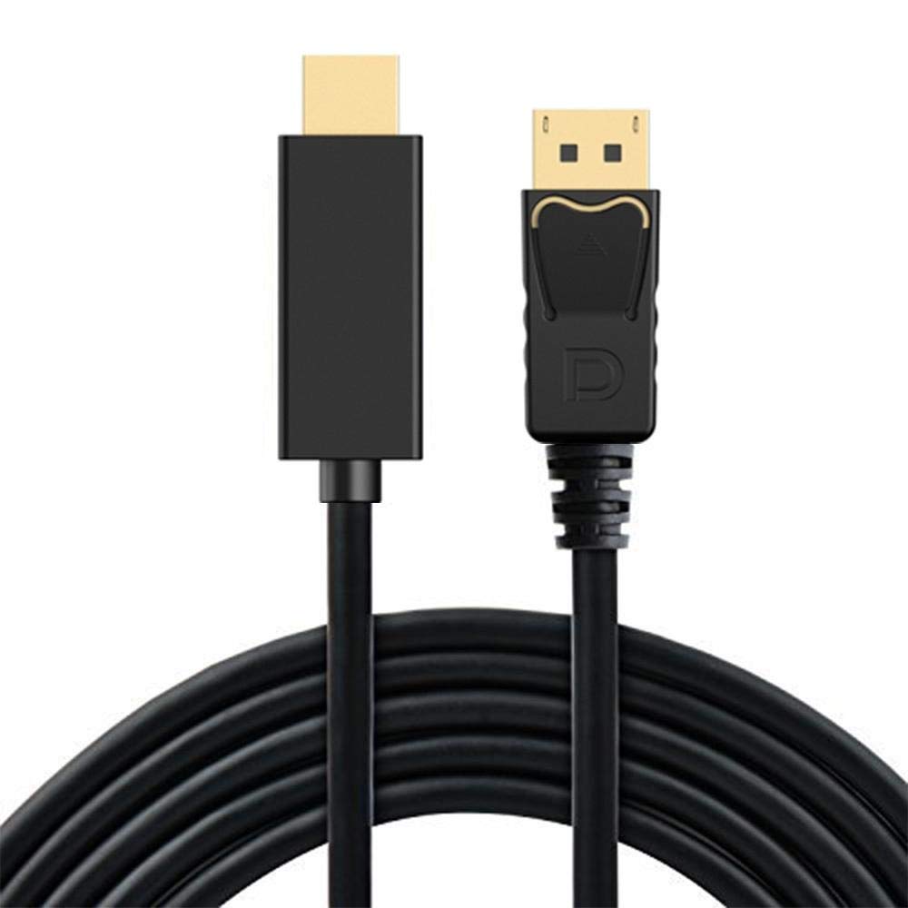 DisplayPort to HDMI Cable 1.8m – High-Speed 4K DP to HDMI Adapter for PC, Laptop, Monitor & Projector – Plug & Play, Stable Audio & Video Sync