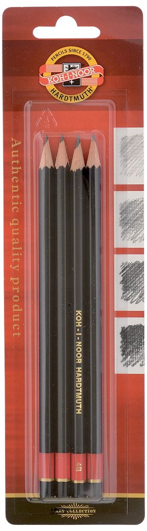 KOH-I-NOOR 1935 Graphite Pencil Set – Pack of 4 Professional Drawing Pencils for Sketching, Writing & Art