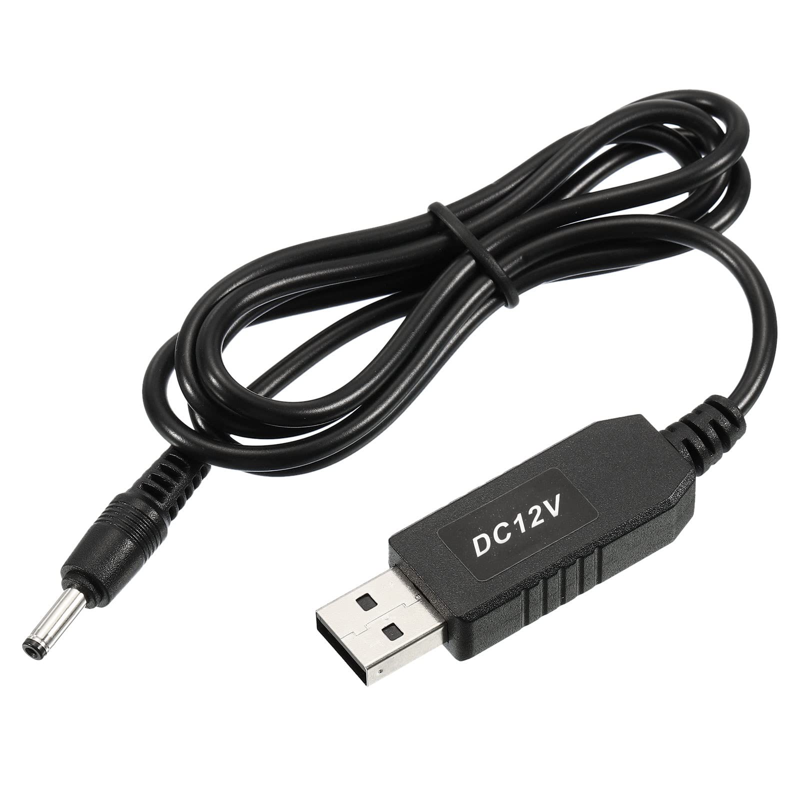 YOKIVE USB DC 5V to 12V Step Up Converter Cable – Power Adapter with 3.5x1.35mm DC Jack for Router, Camera & Car DVR – Black