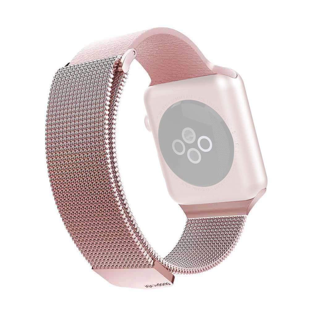 X-Doria Xuria Milanese Mesh Band for Apple Watch 42/44mm – Premium Stainless Steel Wrist Strap – Rose Gold