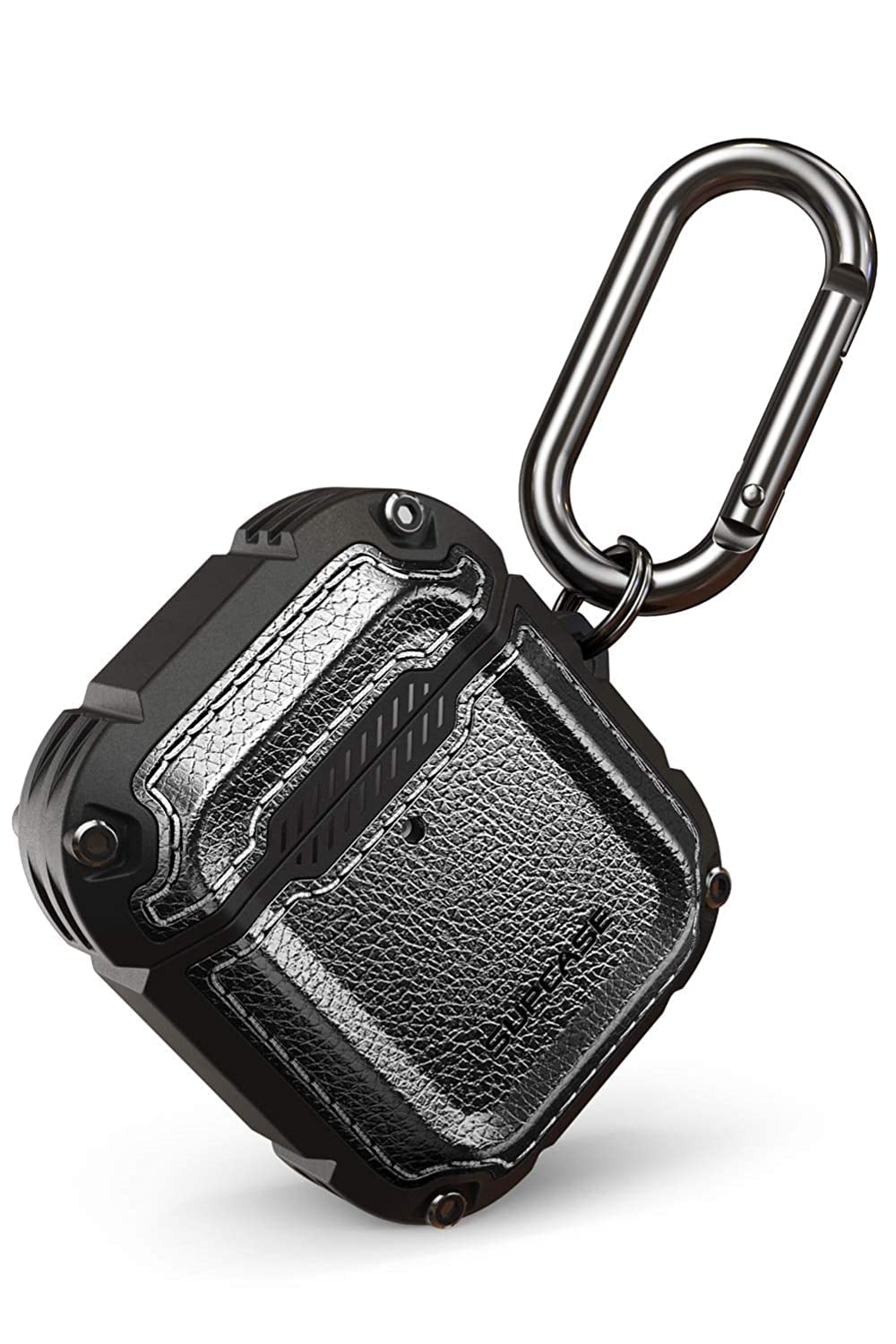 SUPCASE Unicorn Beetle Royal Case for AirPods 1 & 2 – Rugged Full-Body Protective Cover with Carabiner – Black