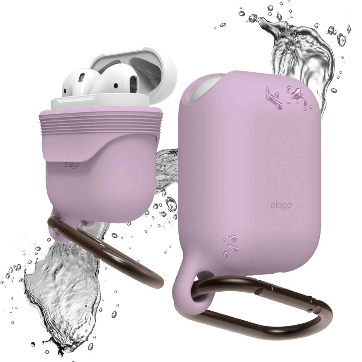 Elago Waterproof Hang Case for Apple AirPods – Lavender Protective Cover