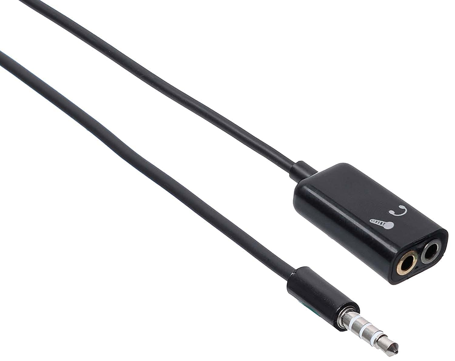 Keendex 1924 3.5mm Audio Splitter Cable – Male to Female AUX Adapter 10cm – Black