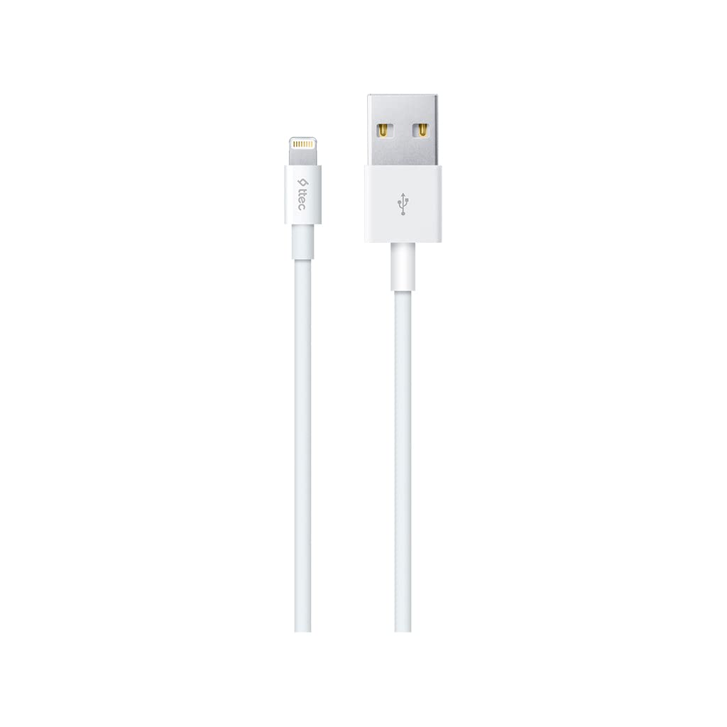 TTEC 2DK7508BB Lightning USB Data Cable 1m – Fast Charging & Sync Cable for iPhone & iPad – White