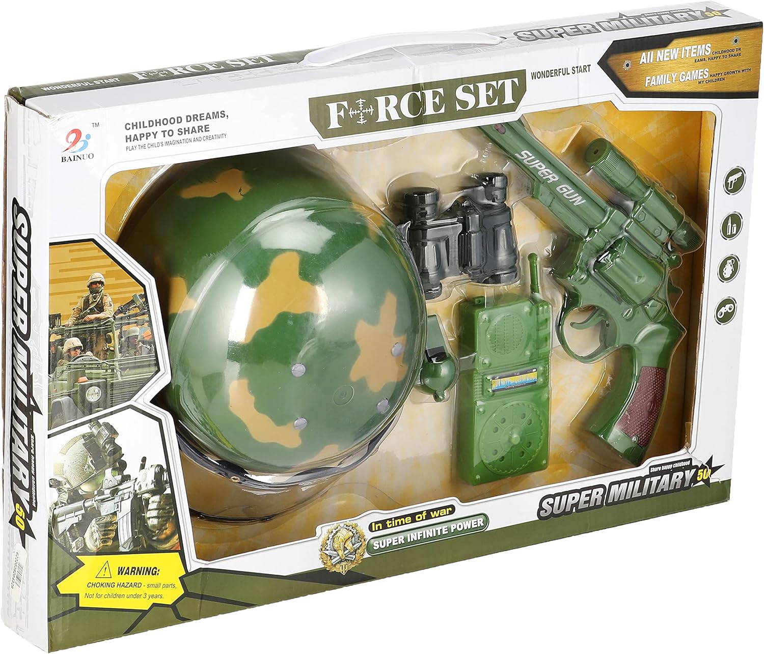 Kids Pistol Kit with Helmet – Action Role Play Toy Set