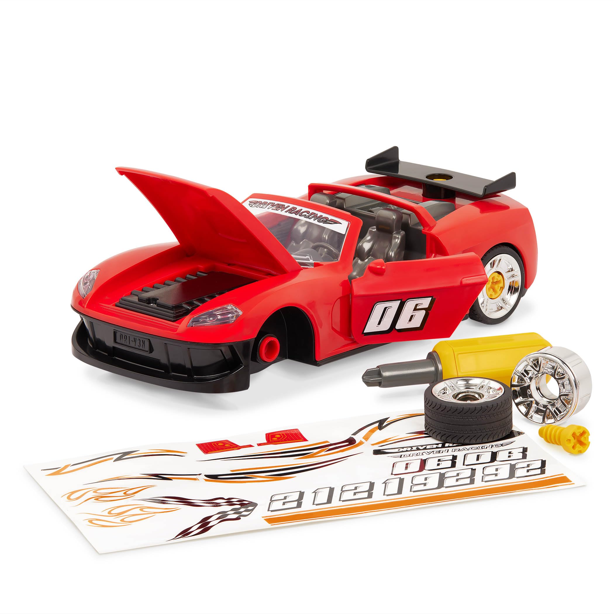 Driven by Battat Take-Apart Sports Car Toy with Accessories