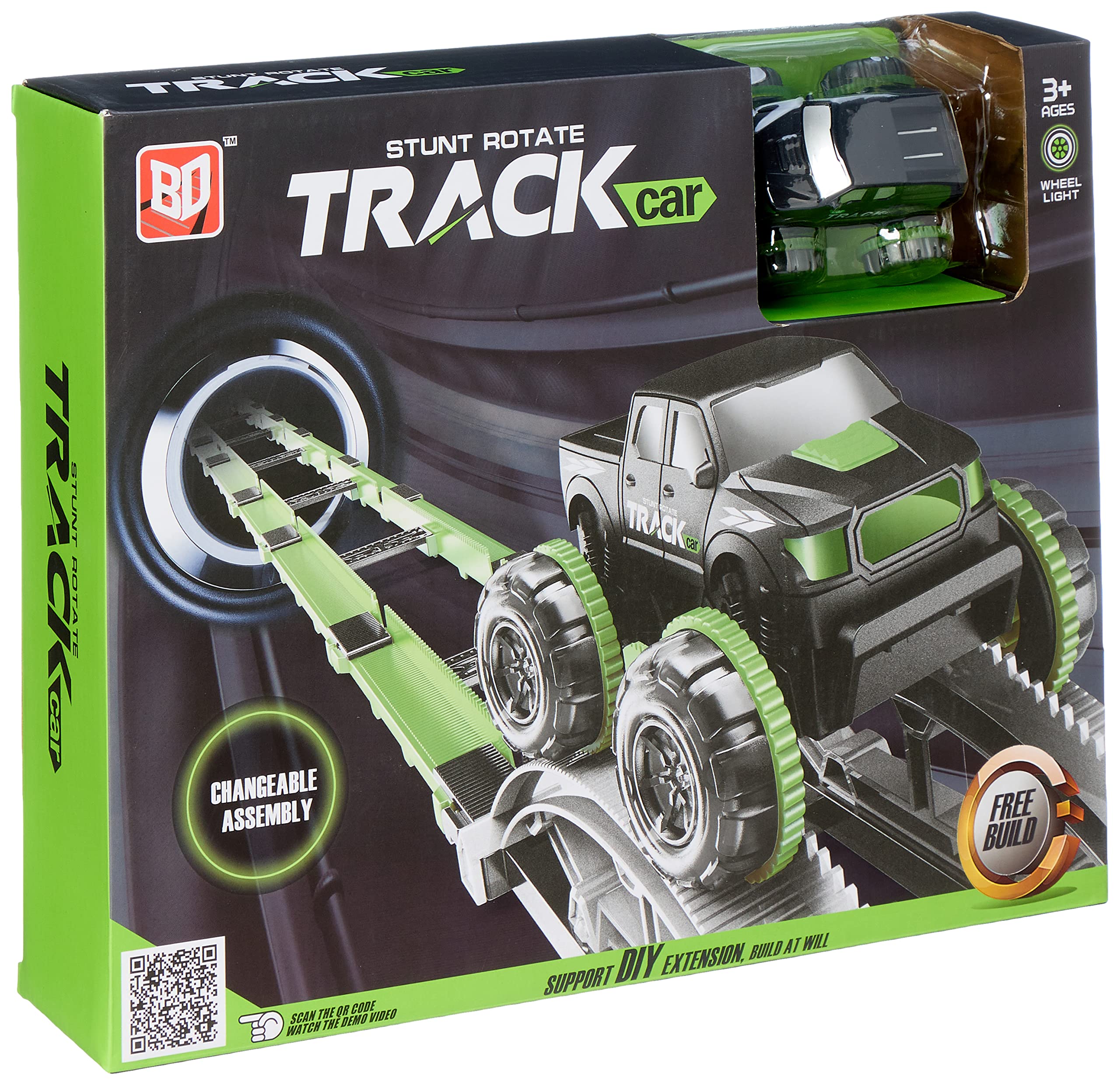 Electric Stunt Rolling Rail Car Track with Lights Toy
