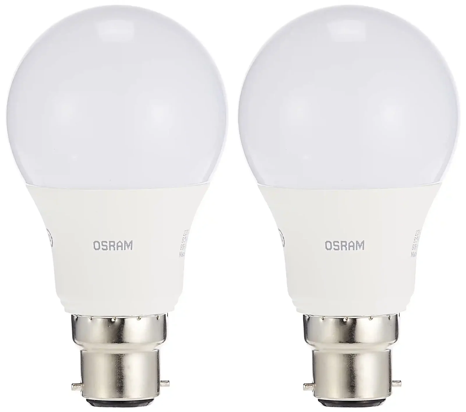 OSRAM LED Value 9.5W B22d Daylight 6500K 2 Pack White