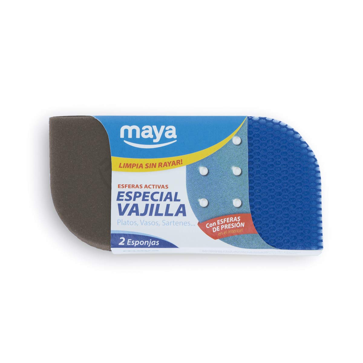 Maya Evo Premium Dishwashing Sponge Pack – 2 Units Dual Layer Scrub Sponges for Crockery Cleaning