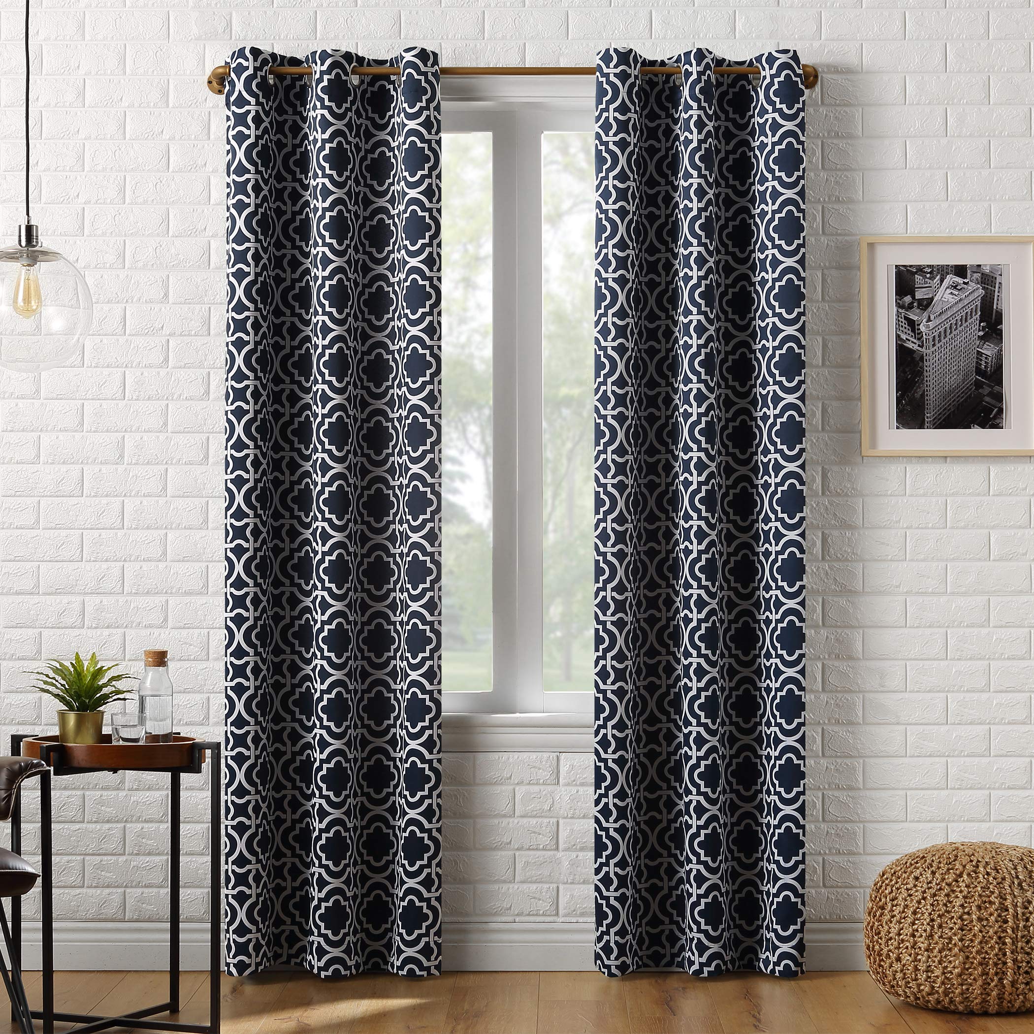Sun Zero Barnett Trellis Blackout Grommet Curtain Panel