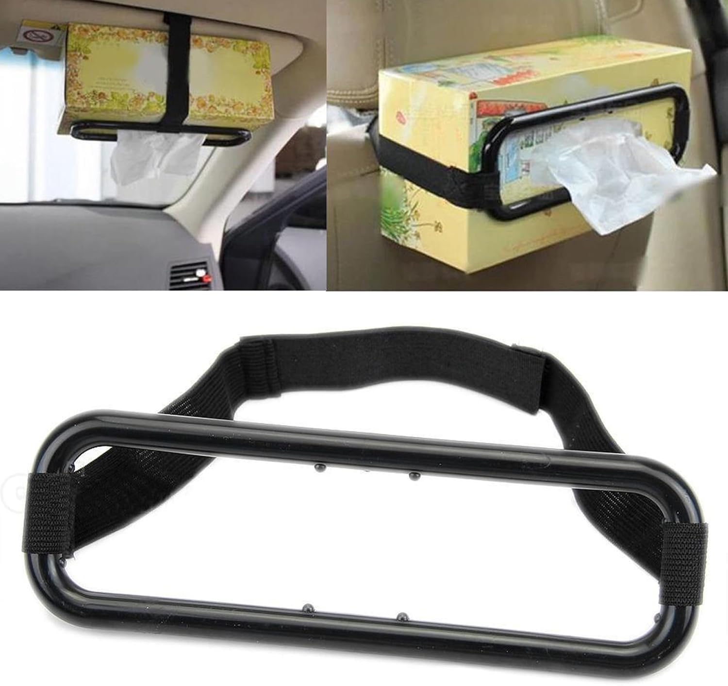 Sulfar Car Tissue Box Holder Rear Seat Headrest Clip Car Organizer Sun Visor Mount