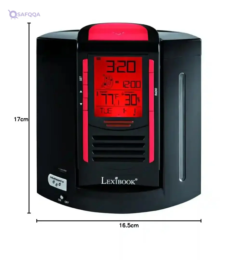 Lexibook RL2000 Digital Radio, Desktop FM Radio with Digital Tuning, Dual Power (Mains or Battery), Black