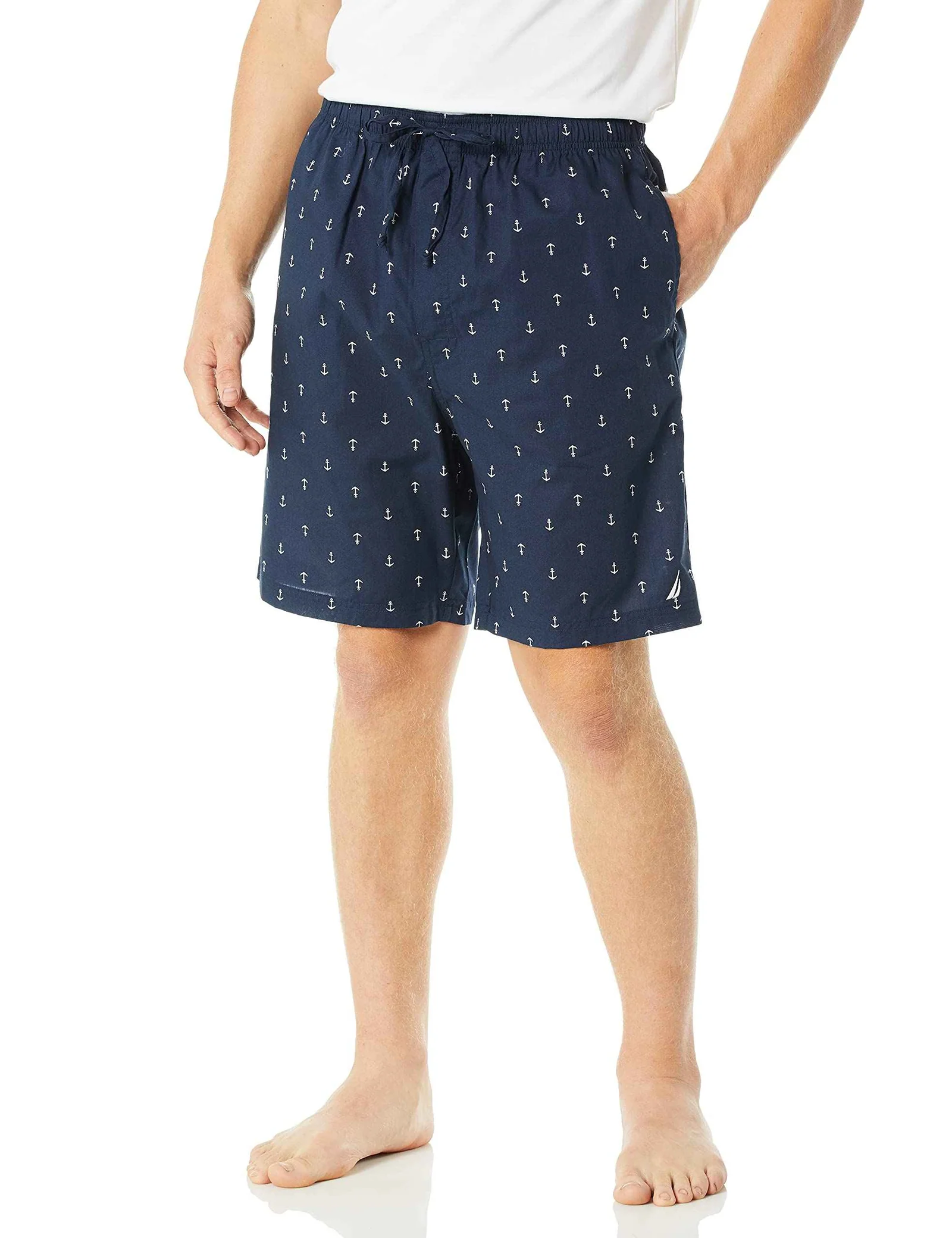 Nautica Men Cotton Pajama Shorts Soft Woven Elastic Waist Sleepwear