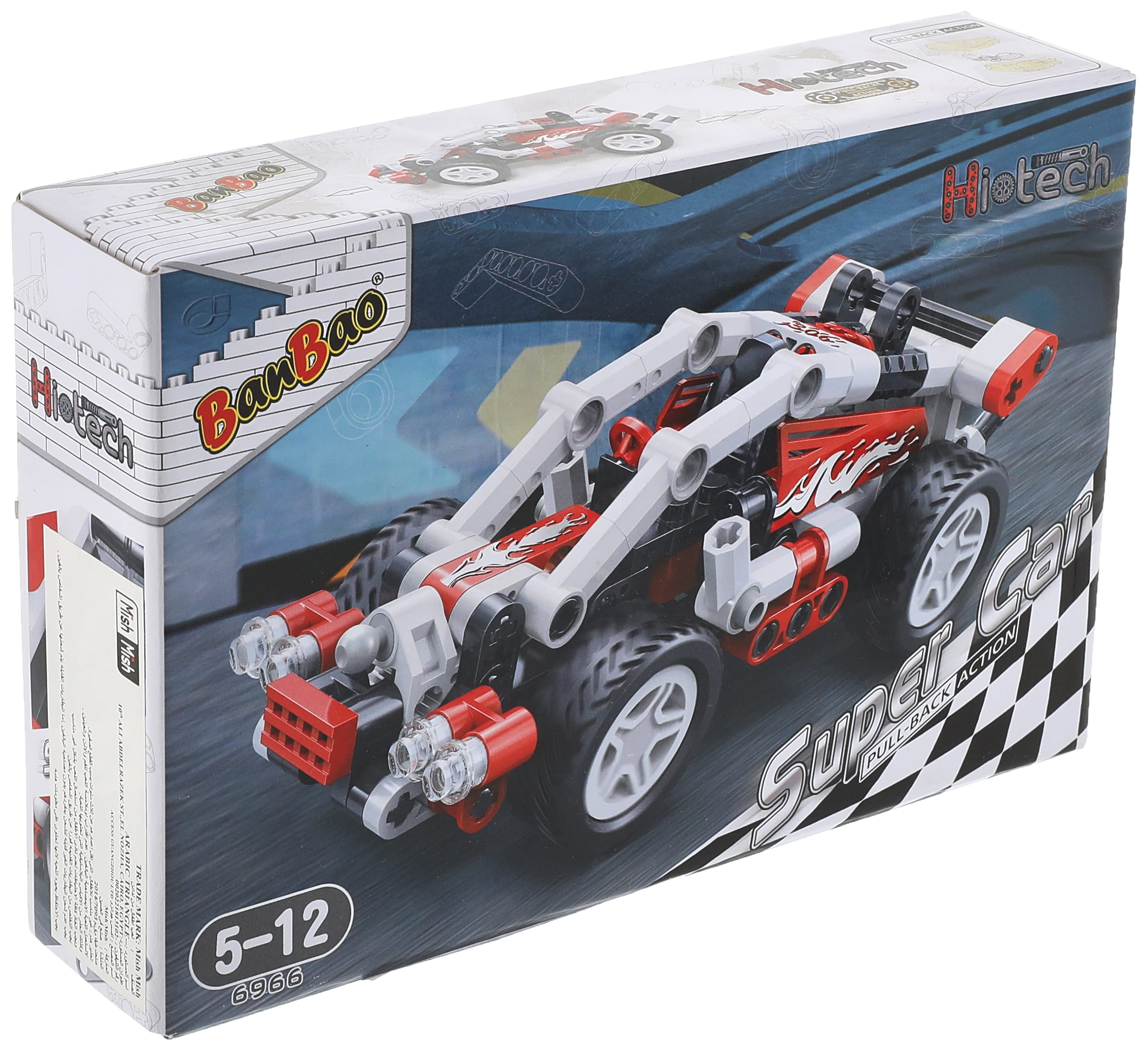 B6966 BanBao Speed Racing Cars Building Blocks Set – Pull Back Racing Vehicle Kit, 138 Pieces