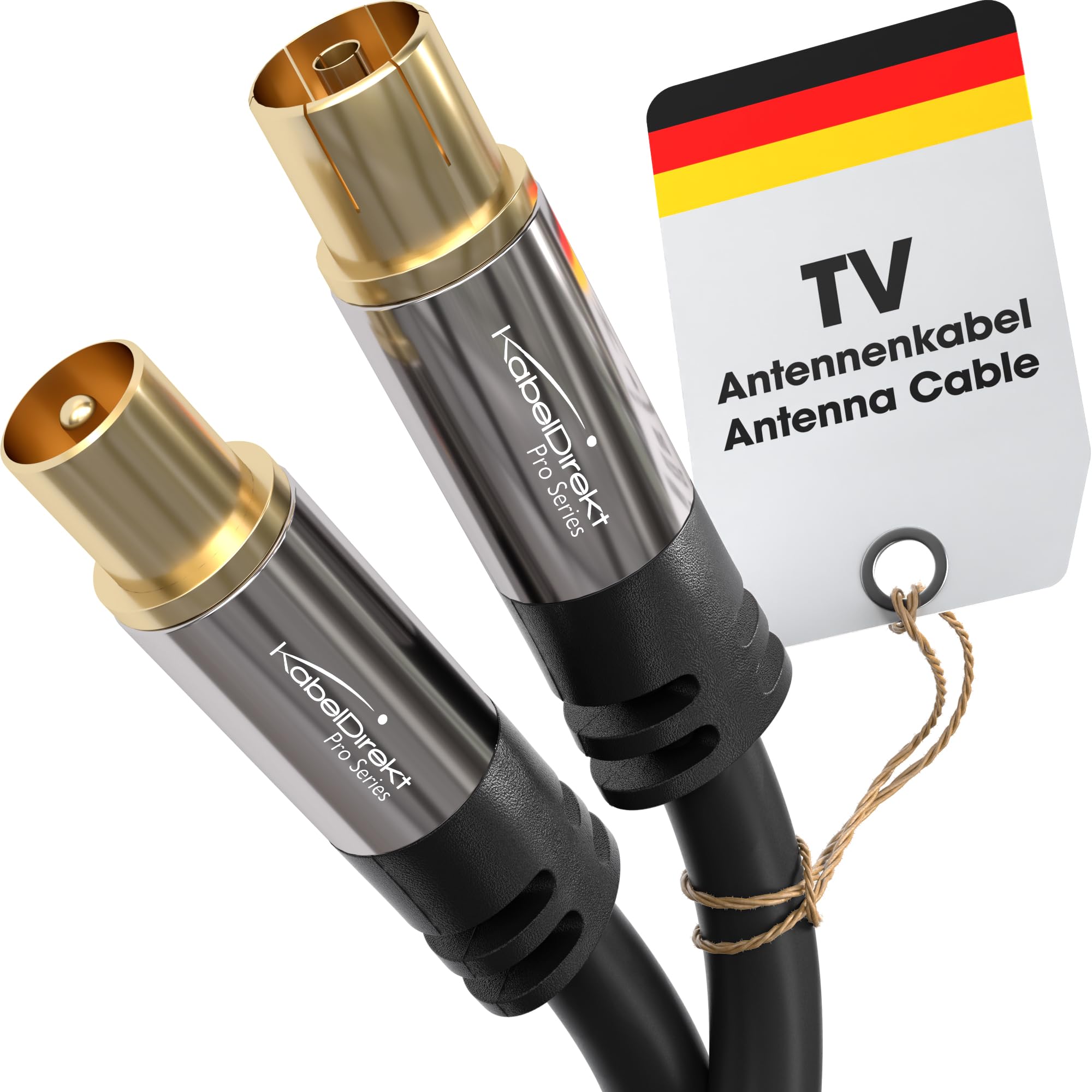 KabelDirekt  Coaxial Aerial Antenna Cable PRO Series for TV, HDTV and Radio – Black