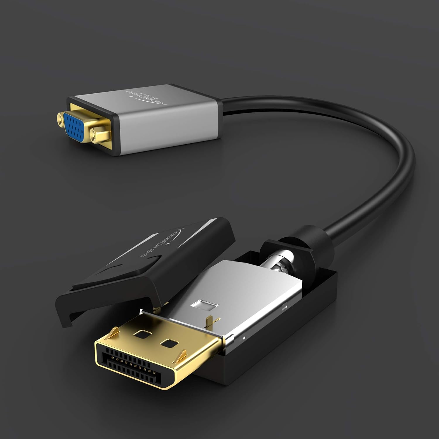 KabelDirekt 0.15m DisplayPort to VGA Adapter with Full HD Support – Black