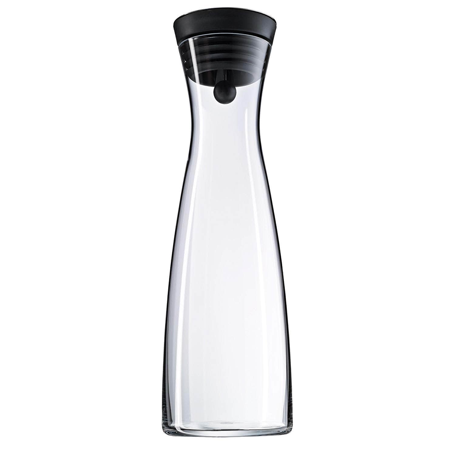 WMF Close-Up Glass Water Decanter with Stopper, 1.5 Litre, Black