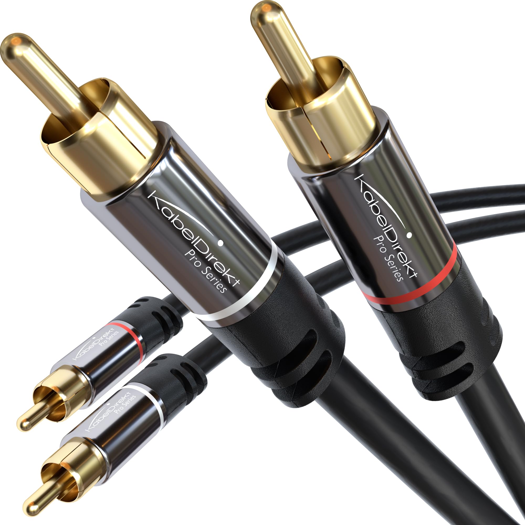 KabelDirekt 404 10m RCA Stereo Audio Cable for Home Cinema and Audio Systems – Black