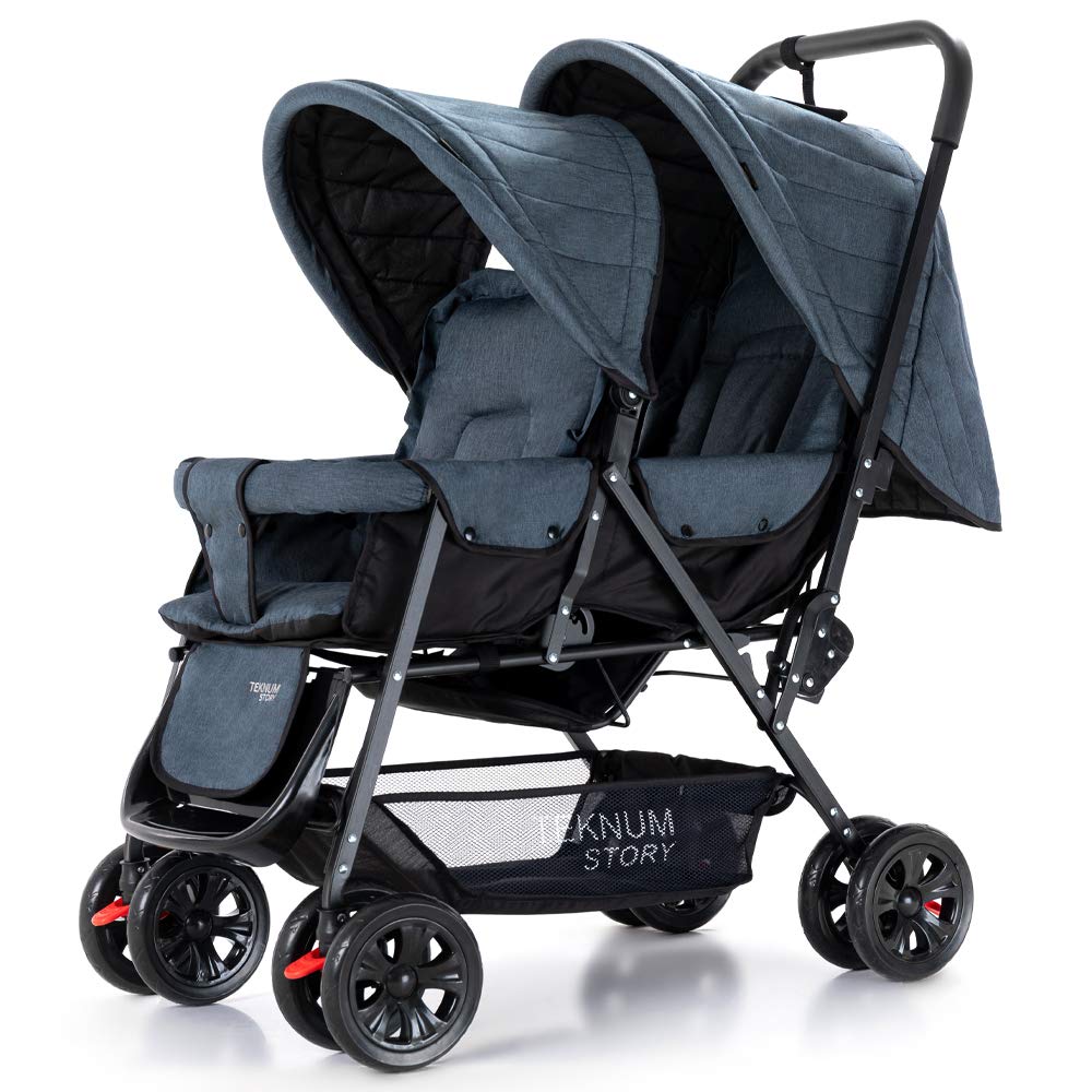 Teknum Double Baby Stroller Comfortable Twin Kids Pushchair