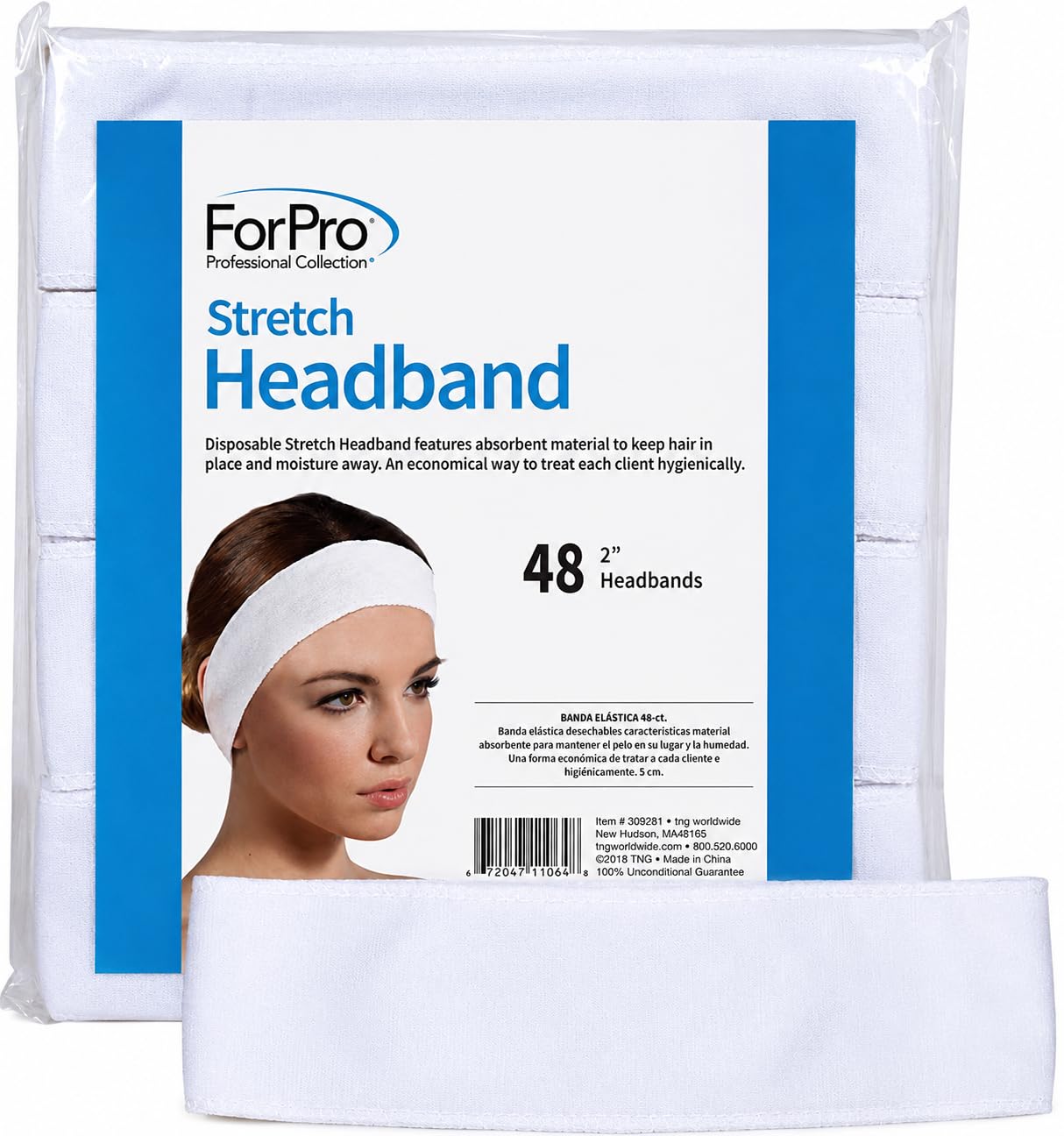 ForPro Stretch Headbands  Count Disposable Spa Headbands – Moisture Absorbent