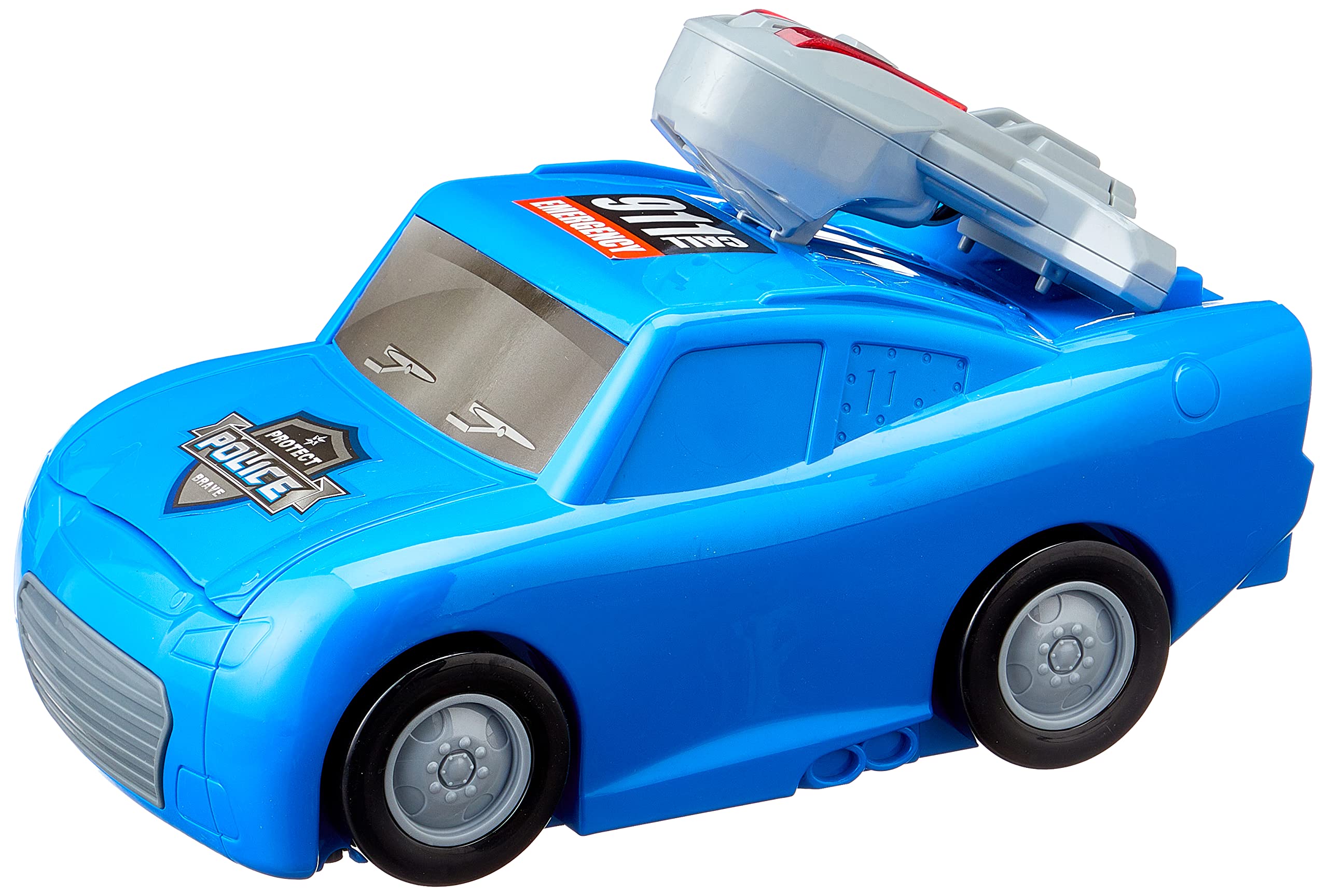 Police Alloy Deformation Battle Car Track Set – Light & Music Catapult Racing Action Toy