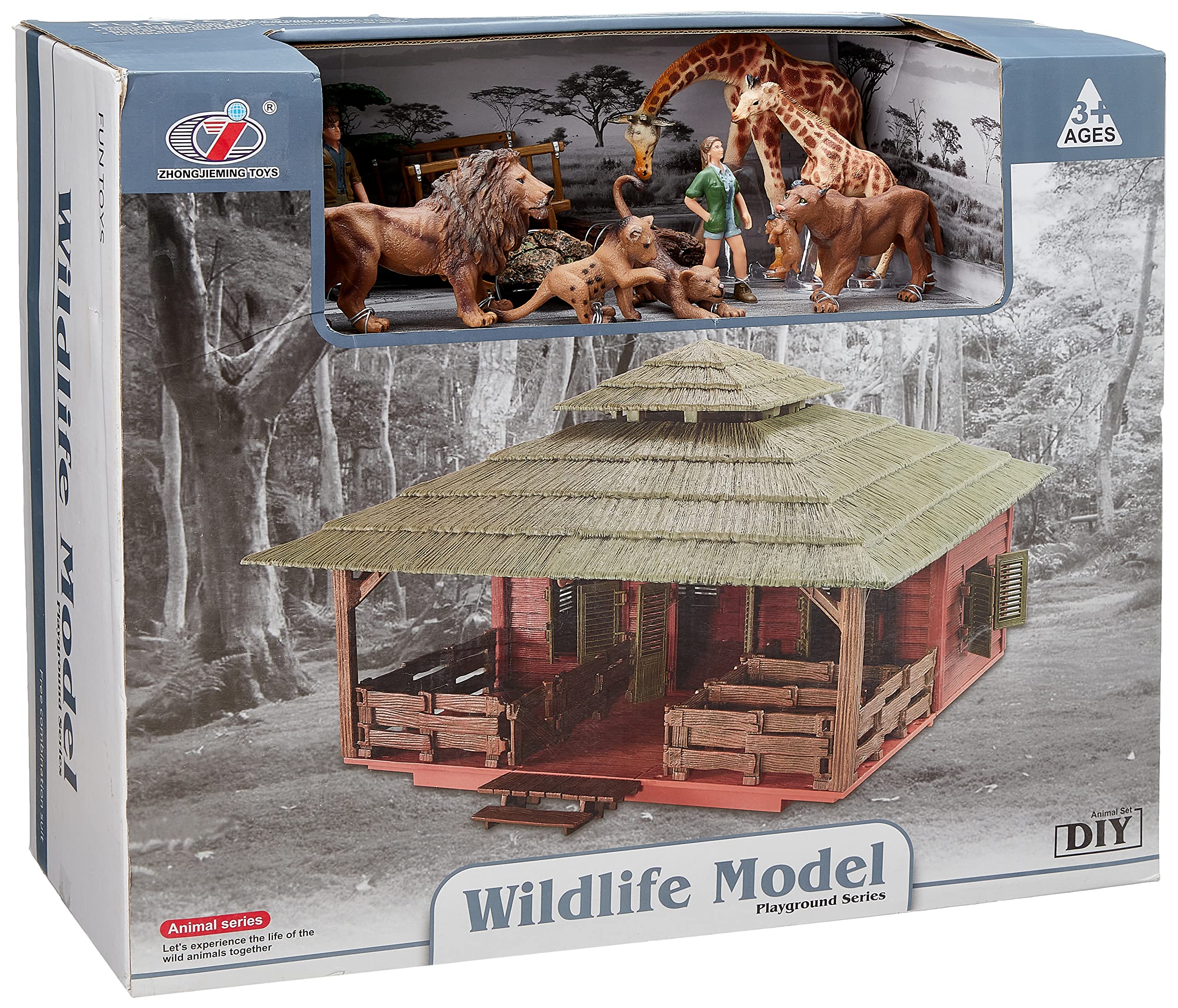 Zhong Jieming Wild Animals & Farm Figures Playset – Mini Educational Animal World Toy Set for Kids