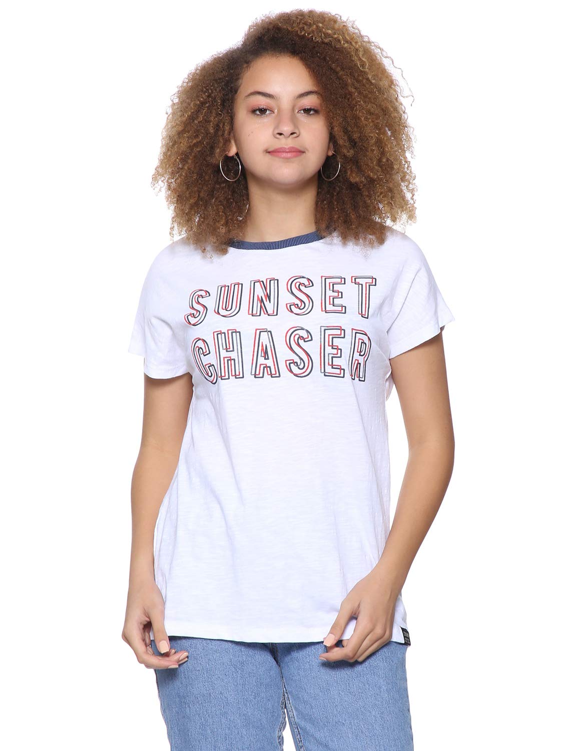 Splash Women’s Cotton T-Shirt – Ribbed Trim Regular Fit Soft Casual Top