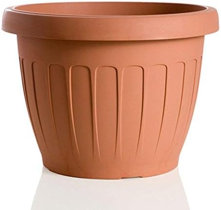 Bama Alberobello Plant Pot Kit with Saucer – Premium Italian Made Durable Garden Planter Set in Terra Finish