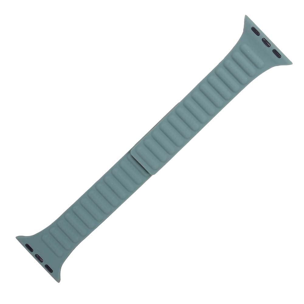 Generic Magnetic Silicone Waterproof Watch Strap Compatible with 38mm 40mmWatches – Mint Green Brown