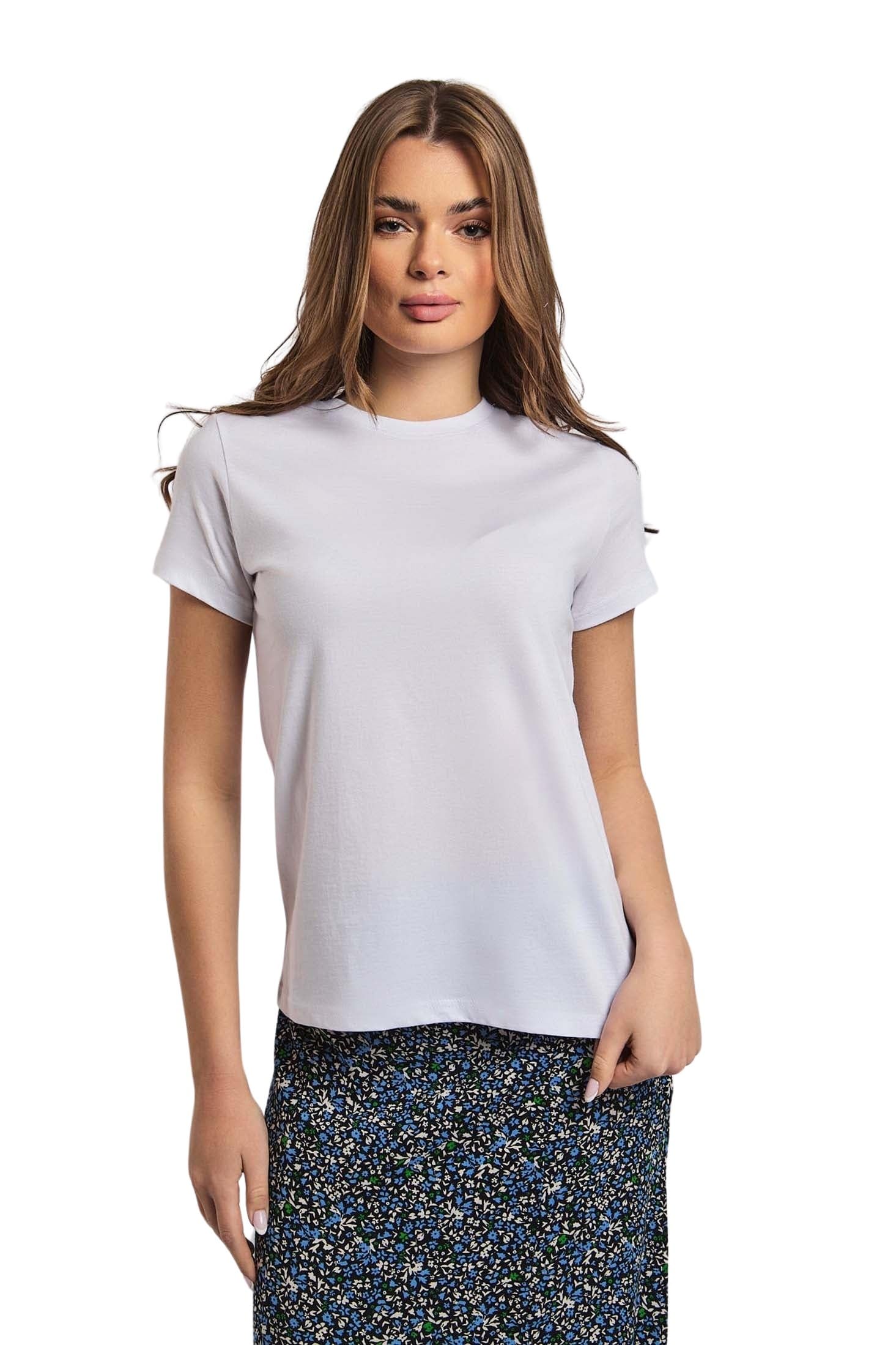 Premoda Women’s Solid Cropped T-Shirt with Short Sleeves Modern Casual Top
