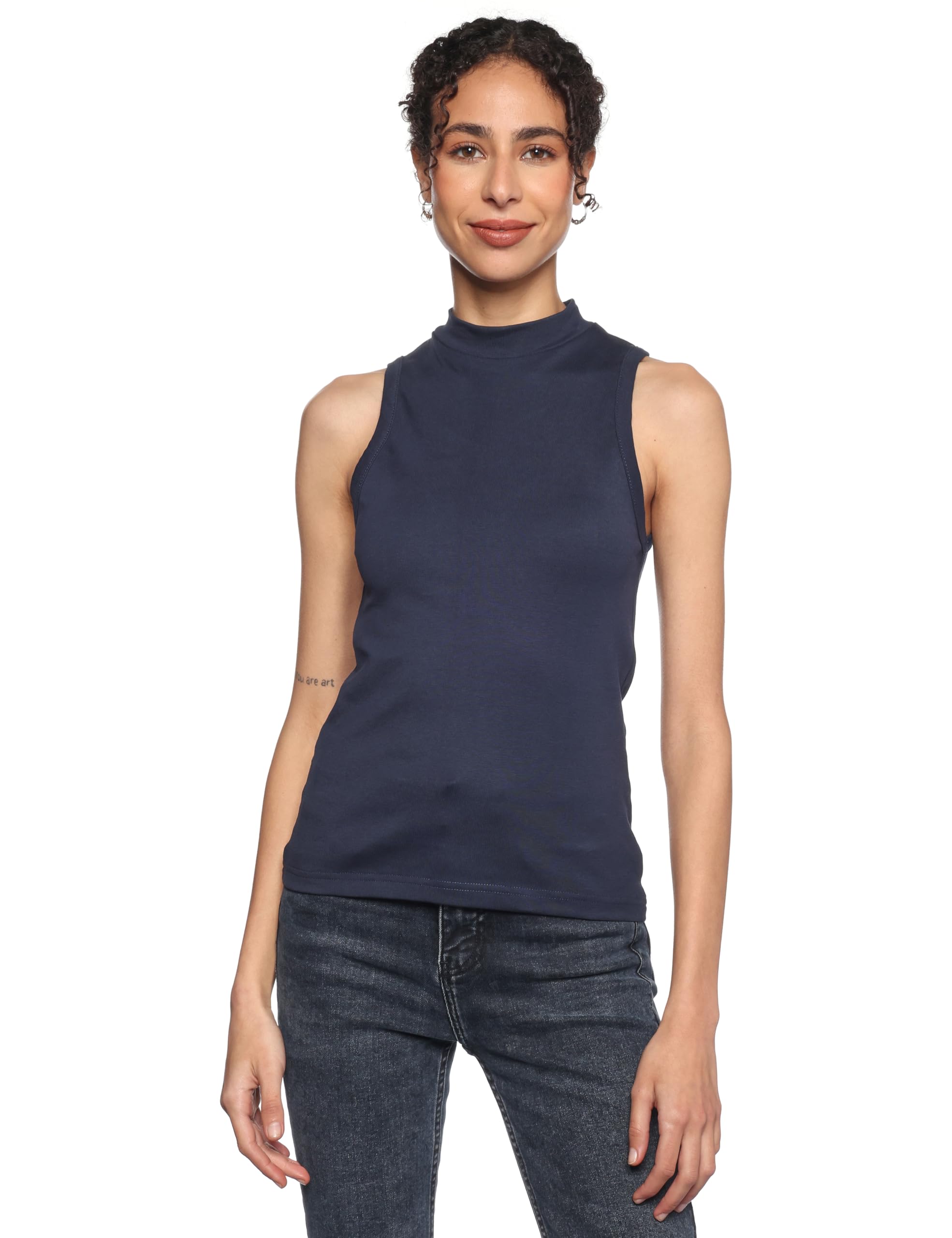 MAG'S Women WHRT-NBLU Tank Top Casual Comfortable Sleeveless Top