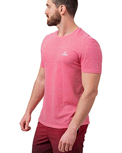 Magma Men’s Sports T-Shirt with Contrast Chest Logo Print Round Neck Short Sleeves