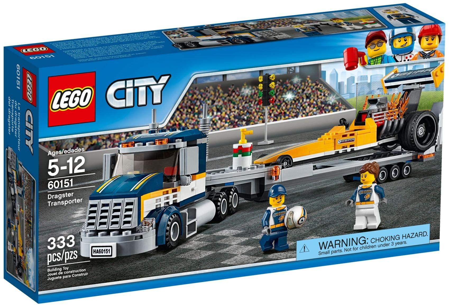 LEGO City Racing Car Transporter Dragster Truck Adventure Set for Kids
