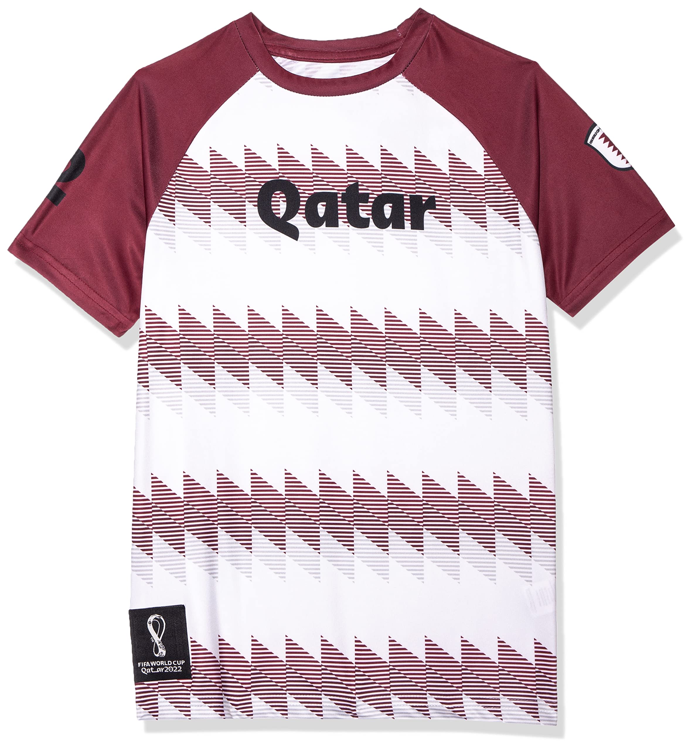 FIFA World Cup Qatar 2022 Boys’ T-Shirt – Burgundy and White (7–8 Years)