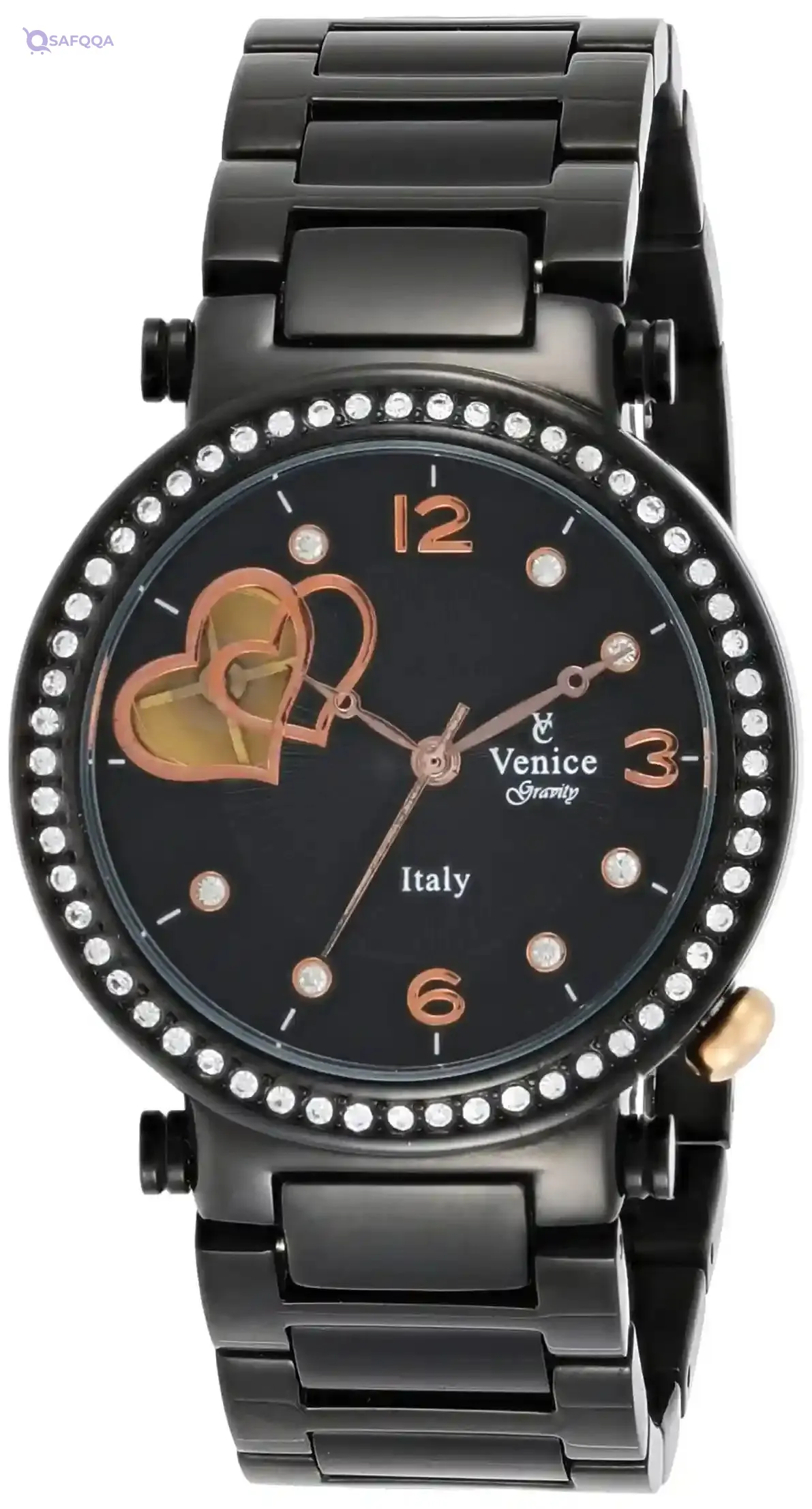 Venice Women Casual Analog Watch Black Metal Strap Elegant Daily Wear