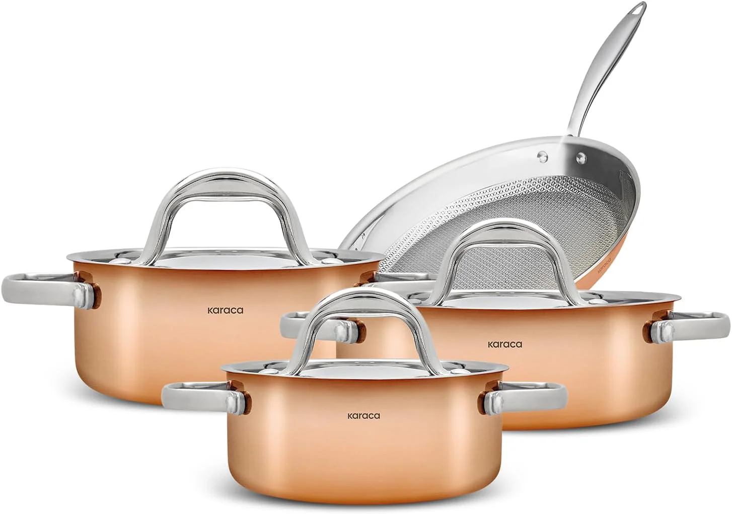 KARACA Steel Copper 7-Piece Cookware Set – Scratch Marked