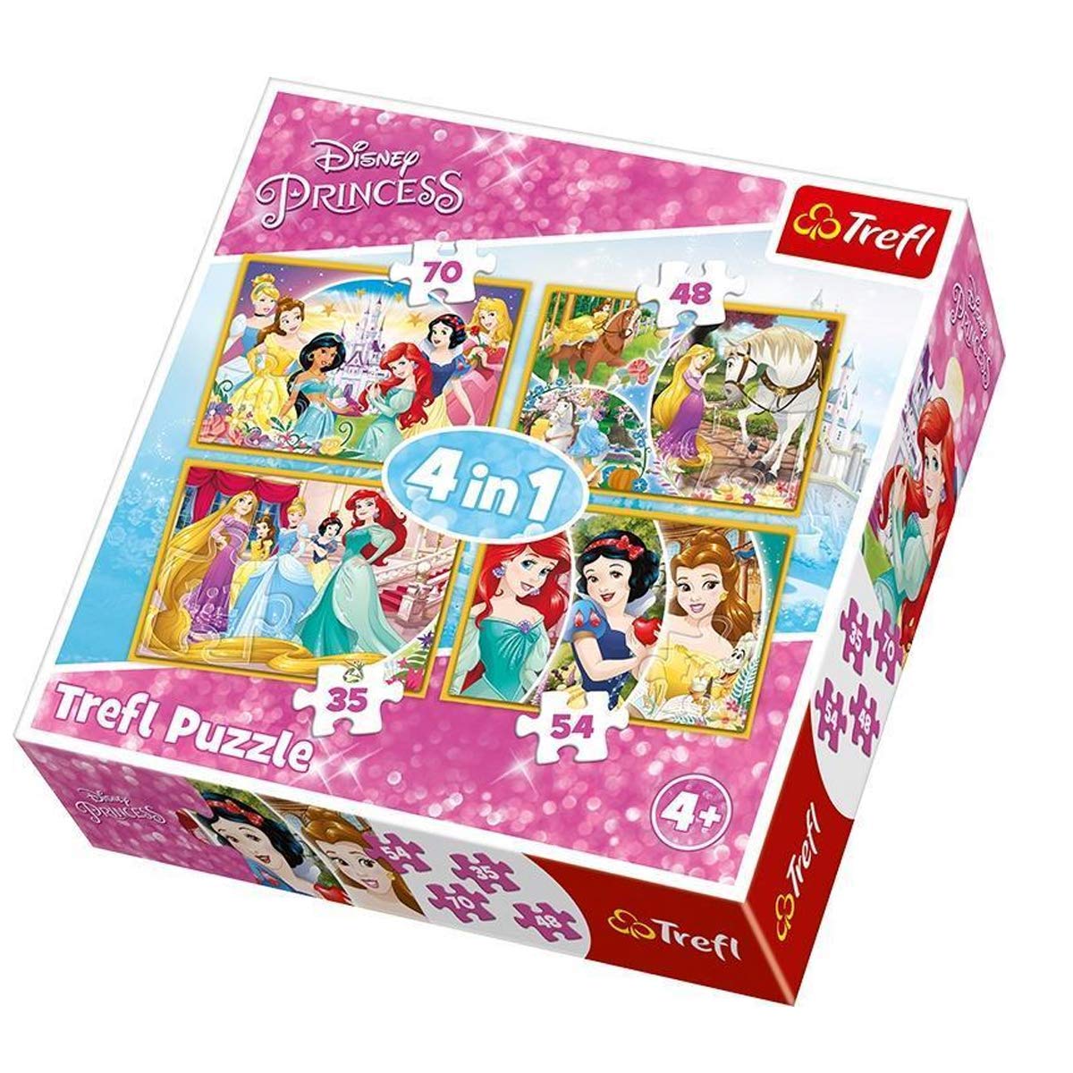 Trefl Disney Princess 4 in 1 Puzzle Set- Educational Kids Jigsaw Game