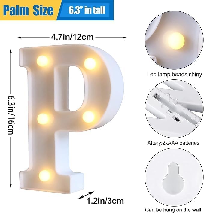 Generic Mini LED Alphabet Letter P Light