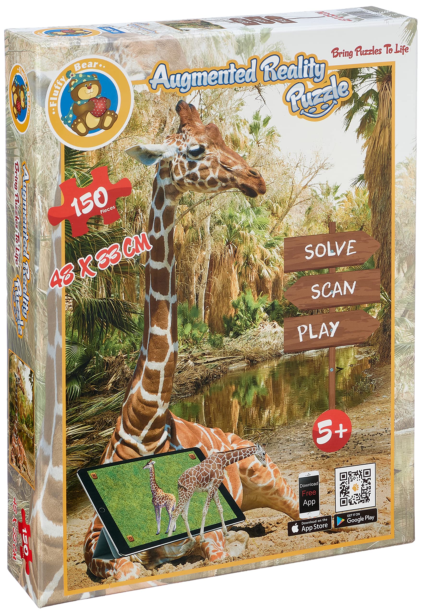 Fluffy Bear AR-6005 Giraffe Shape Puzzle Educational Kids Game