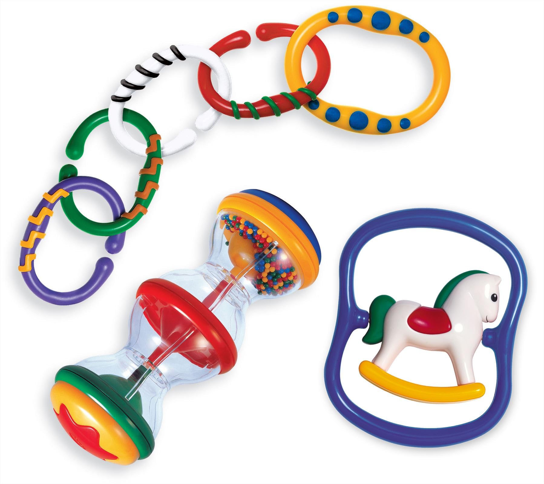 Tolo Baby Rattle Set with Rings and Teether Educational Infant Toy