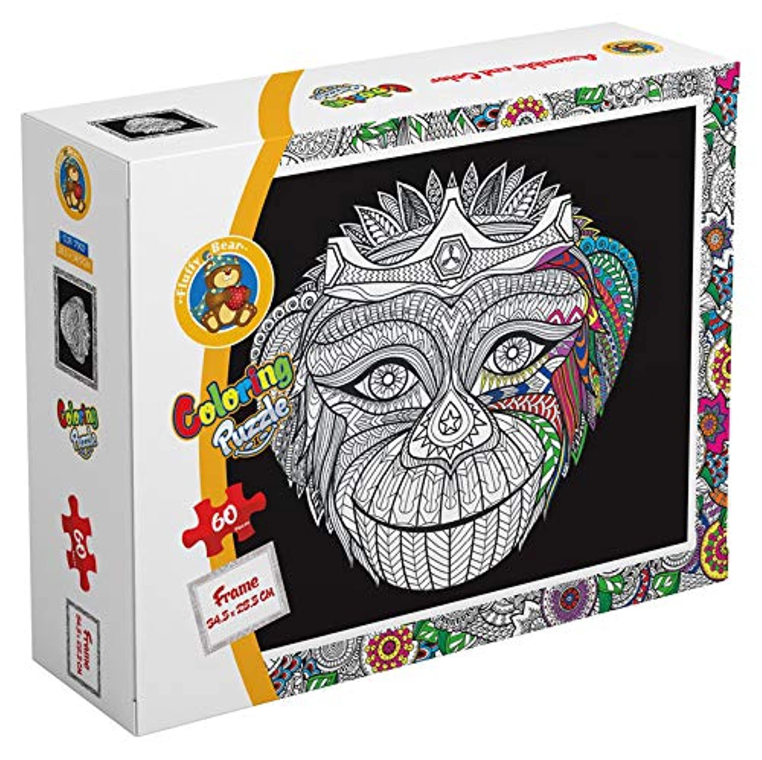 Fluffy Bear CLR-7003 Monkey Coloring Puzzle Educational Kids Activity Set
