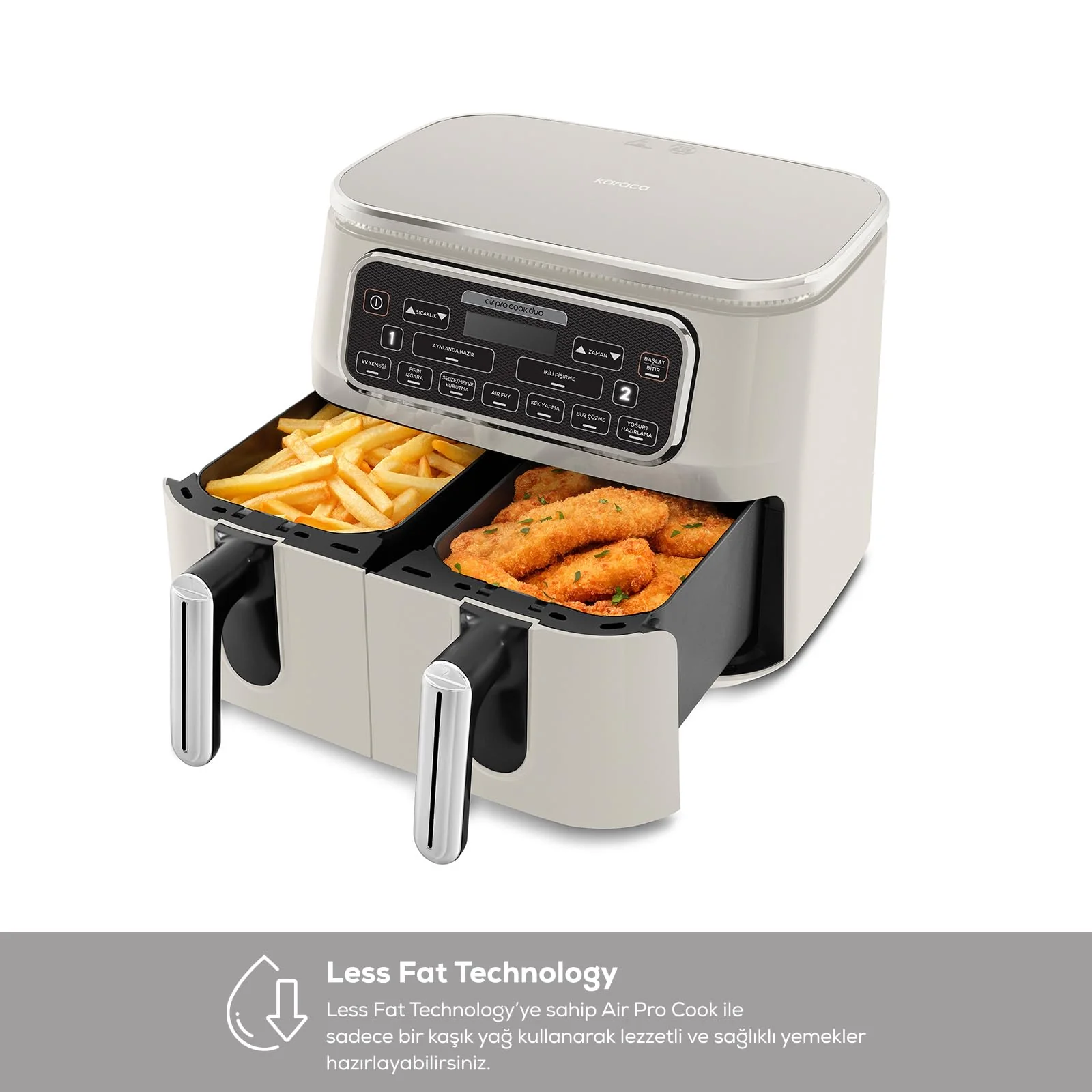 KARACA Air Pro Cook Duo XXXL Air Fryer – 8L Capacity